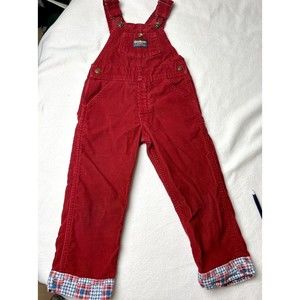 Oshkosh Bgosh Red Corduroy Overalls 4T Unisex Toddler